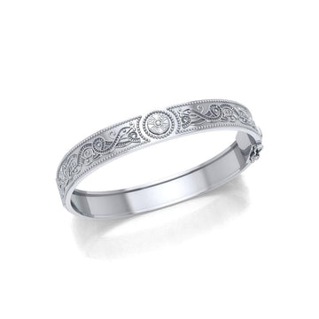 Small Silver Celtic Bangle with open lock TBA212 - Jewelry